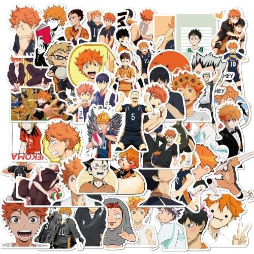 50pcs Haikyuu Anime Small Waterproof Sticker for Guitar Laptop Wall