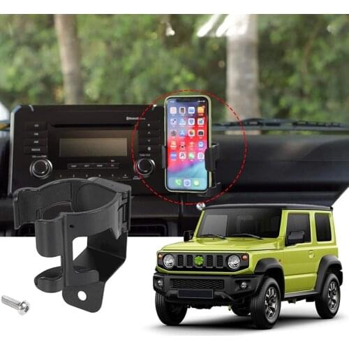 For Suzuki Jimny 2019-2021 JB74 JB64 Car Mount Phone Holder Multifunction Water Cup Drink Stand Bracket Stand GPS Mount
