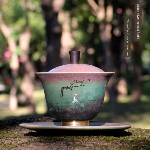 Cup Single Sancai Teacup Tea Cup Large Kung Fu Tea Set Ceramic Home Retro Sopera De Ceramica Coarse Pottery Tea Set Gaiwan