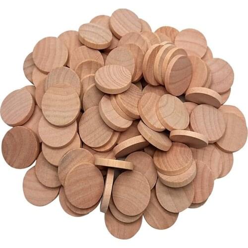 100Pcs Wood Slices ,Unfinished Round Wood for Arts & Crafts Projects, Board Game Pieces, Ornaments