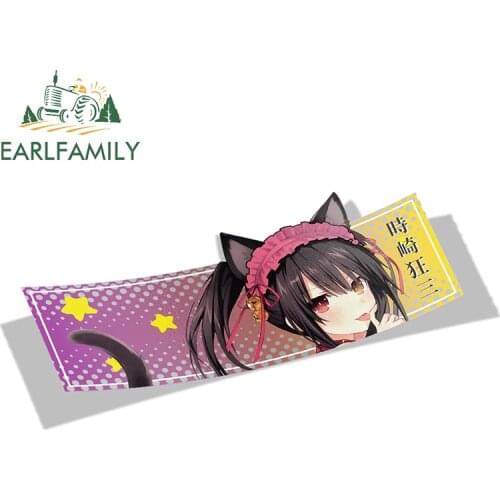EARLFAMILY 13cm x 6.4cm Car Sticker for Date A Live Slap Stickers Anime Vinyl JDM Rear Windshield Trunk Decal Car Accessories