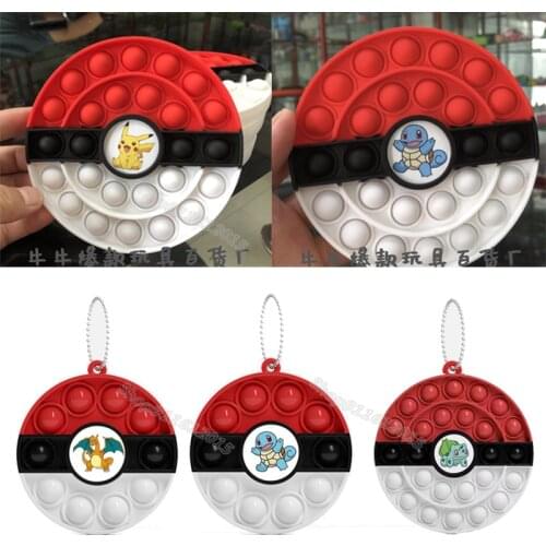 Pokemon Poping Fidget Toy Pikachu Bubble Fingertip Game Child Adult Stress Relief Toy Autism Sensory Toy Desk Kinetic Brain Toy