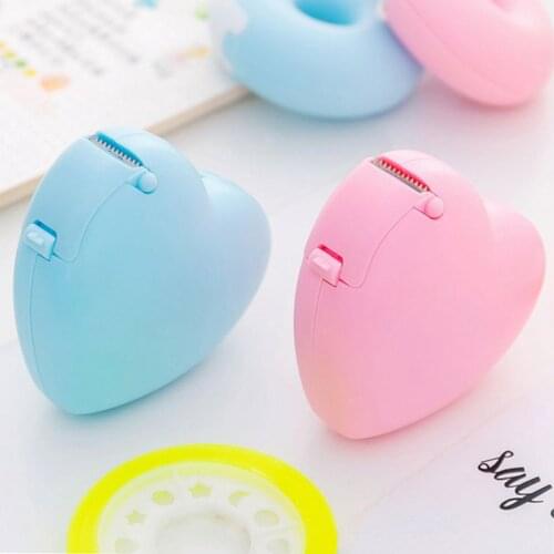 Candy Color Creative Cartoon Stationery Portable Tape Dispenser Small Adhesive Tape Student Toys Stationery School Supply
