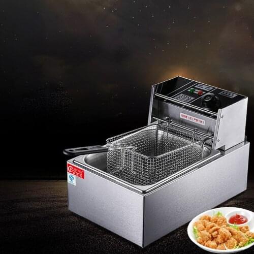 Commercial Stainless steel fryer automatic electric fryer French fries machine fried chicken burger snack fried meatballs