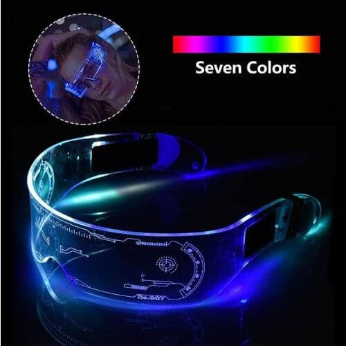 Colorful LED Luminous Glasses Led Light Up Visor Punk Goggles for Bar KTV Christmas Birthday Party New Year Decorations