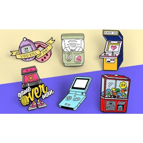Fashion Play Game Machine Enamel Pins Handheld game console Brooches Custom Lapel Pin Shirt Bag Game Badge Jewelry Gift For Kids
