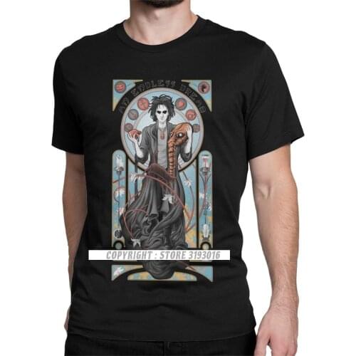 Mens An Endless Dream The Sandman T Shirts Christmas Day Death Vertigo Gaiman Morpheus Comic Cotton Camisas Tee