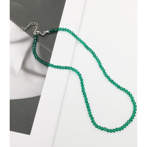 Women necklace 2020 new fashion 3x4 crystal beads strand shinny choker necklace women lots colors necklace jewelry