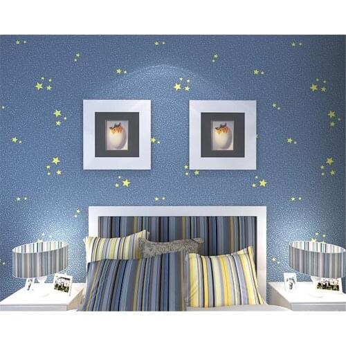 Papel de parede Children Mediterranean Blue Stars Wallpaper Boys Girls Bedroom wall papers home decor papel tapiz Beibehang