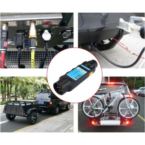 Durable 12V 7-Pin Car Truck Trailer Plug Socket Tester Wiring Circuit Light Test Tool For European