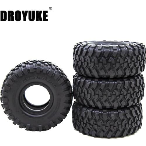 Droyuke 4PCS/lot 118mm Rubber 1.9 Inch Wheel Tire Tyre for 1:10 RC Crawler Car Axial SCX10 90046 AXI03007 Traxxas TRX4 TRX6