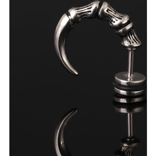 Piercing Jewelry Punk Rock Stainless Steel Earring Studs Mens Girl Boy Earrings Ear Plug Stud Square Hawk Eagle Claw