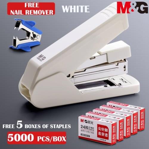M&G Heavy Duty Stapler Effortless Paper Stapling Machine 50 Sheet School Office Supply Stationery Staples Power Saving Stapler