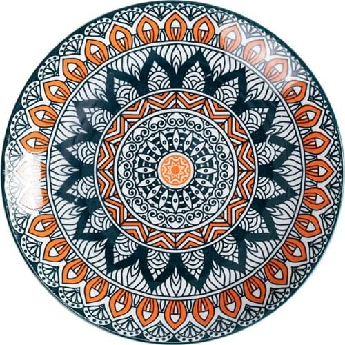 Internet red Bohemian dish family ceramic steak plate creative Western dish pasta plate tableware plate