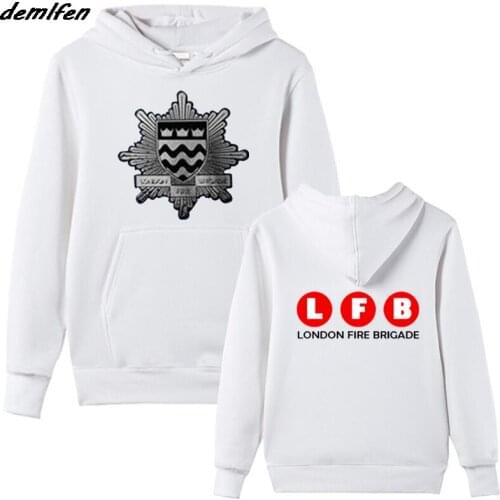 Spring Autumn Men Hoody Fleece Sweatshirt London Fire Brigade Fire Fighter Design Hoodie Hip Hop Jacket Coat Harajuku Streetwear