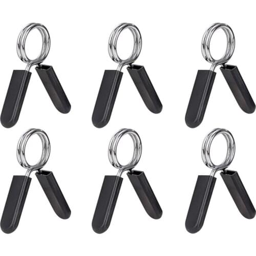Top!-6 Pack 1 Inch (25 mm) Barbell Clip Clamps-Dumbbell Spring Collars for Standard Weight Bar,Working Out,Strength Training