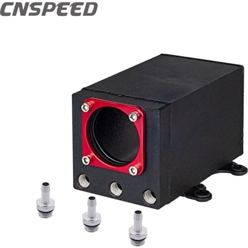 Universal 60mm External 044 fuel pump tank racing Black Billet Aluminium Oil catch Can Single Fuel Surge Tank