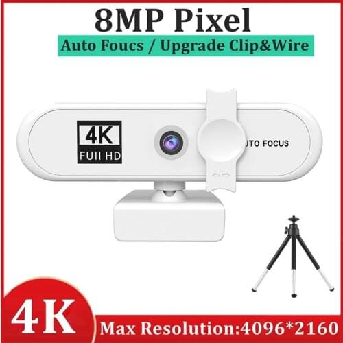 Webcam 4k Mini Camera Auto Focus 1080p Computer Mini Camera HD USB Live 2k Free Drive Web Cam for Youtube Video with Microphone