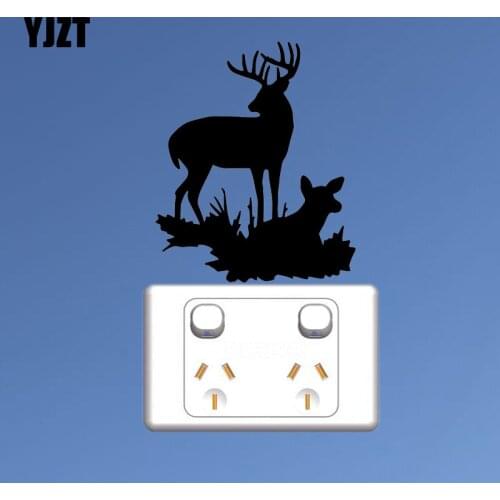 YJZT Deer Family Funny Cute Wildlife Animal Wall Switch Sticker Vinyl Decal 17SS0099