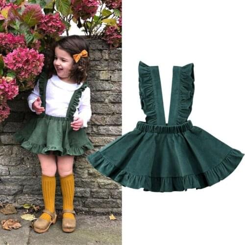 Toddler Baby Kids Girl Strap Skirt Suspender Casual Outfit Clothes Mini Skirt 2-6Y