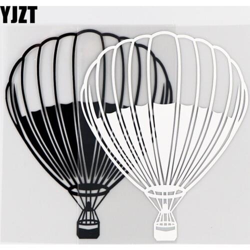 YJZT 12×15CM Funny Hot Air Balloon Beautiful Cool Vinyl Decal Nice Car Sticker Black / Silver 10A-0477