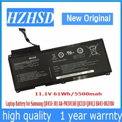 11.1V 61Wh New Original AA-PN3VC6B Laptop Battery for Samsung QX410-J01 QX310 QX412 BA43-00270A