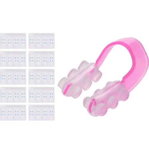 1X Pink Plastic Nose Up Shaping Clip Cosmetic Kit & 40 Pcs/Set Invisible Thin Face Stickers
