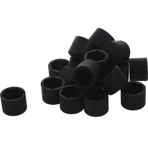 20pcs Universal Black Silicone Wheel Lugs Nuts Bolts Covers Protective Caps 21mm
