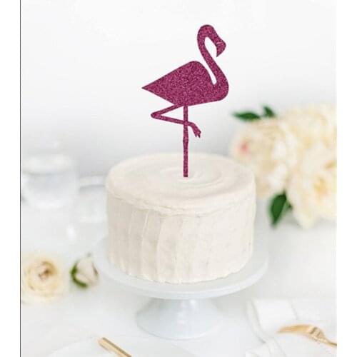 2020 Personalize Flamingo Glitter Cupcake Toppers Happy Birthday Sweet 16 Birthday Party Custom any text baby shower