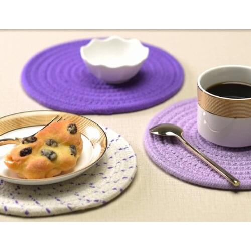 3 Pcs/Set Cotton Braid Coaster Handmade Cup Cushion Bohemia Style Non-slip Cup Mat Heat Insulation Table Mat Coffee Cup Coaster