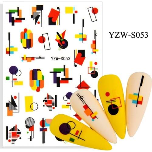 3D Stickers for Nails Musical Instrument Line Design Nail Foil Decal Sliders Stickers for Manicure Fashion Nail Art Decoration