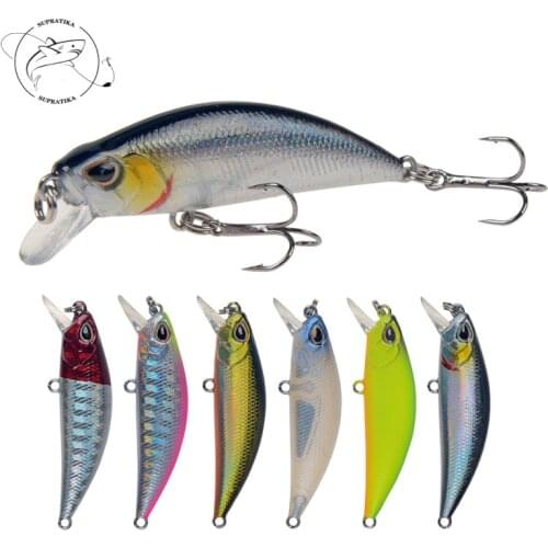 6Pcs/set Sea Fishing Lure Outdoor Artificial Hard Bait Bionic Bait 3D Eye 8#With Hook 5g/5.5cm Stream Swim bait Lake Freshwater