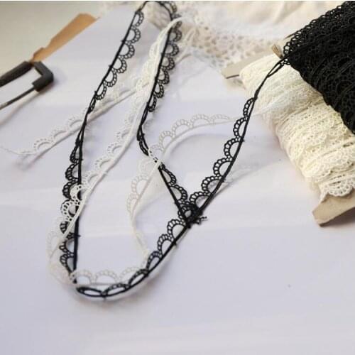 Hot Sale 5 Yards Pretty White Black Embroidered Lace Trim Clothing Decorative Ribbon Home DIY Sewing Crafts Decoration 10mm