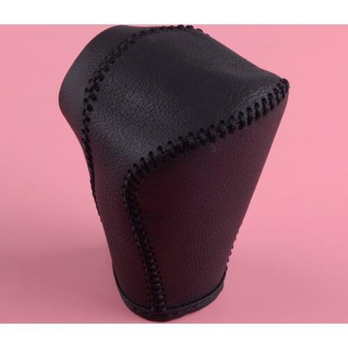 DWCX Black PU Leather Car Gear Shift Lever Knob Cover Shell Cap Fit for Honda CRV 2015 2016