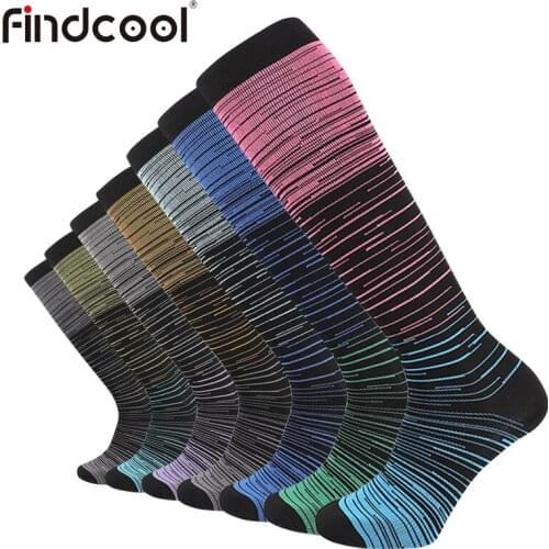 Findcool 7 Pairs Compression Socks Nylon Medical Nursing Stockings Specializes Outdoor Cycling Fast-dry Breathable Sports Sock
