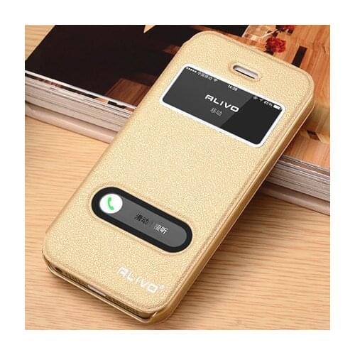ALIVO PU Leather Flip Case For iphone 5 5s case Free Answer Built-in magnet Luxury Flip Leather Stand cover For iPhone SE case