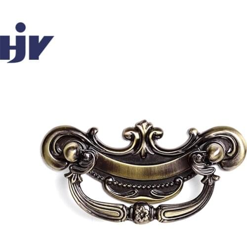 HJY Retro Zinc Alloy Pull Cabinet Handle Antique Drawer Cupboard D oor Pull Handles Chinese Furniture Hardware Vintage C22050