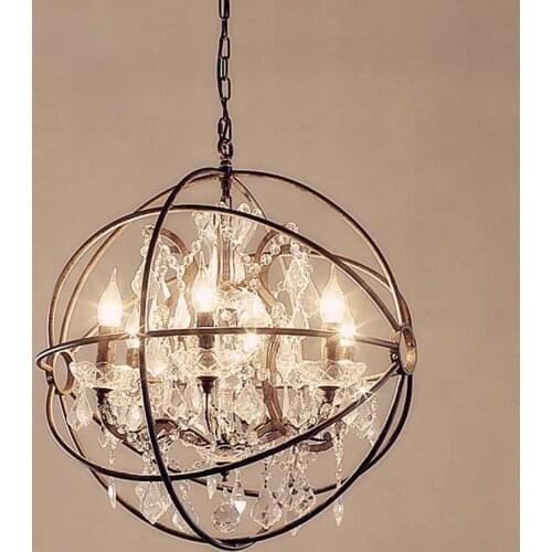 Crystal Round Pendant Lamps Modern Pendant Lighting Candle for Living Room Bedroom Pendant Light Globe LED Hanging Light C029