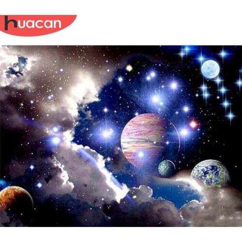 HUACAN Diamond Painting Full Round Square Outer Space 5D DIY Diamond Embroidery Sale Landscape Mosaic Handicraft