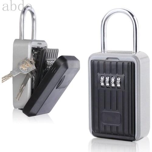 Key Lock Box, Key Storage Lock Box Aluminium Alloy Key Safe Box Weatherproof 4 Digit Combination for Indoors and Outdoors