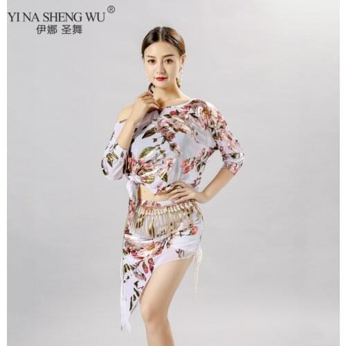 New Women Belly Dance Training Adult Performance Clothing Outfits Costume Eastern Bellydance Class Wear Top and Short Skirt Suit