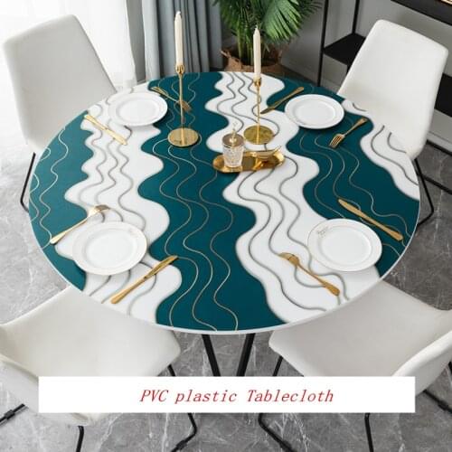 Soft glass plastic PVC round tablecloth oilproof Waterproof table mat custom made table tablecloth party table Decor cover