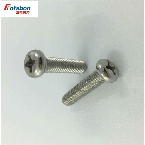 M2.5 Cross Recessed Raised Counter Pan Head Screw Flat Tail Screws Phillip Plaine Inox Puntas Rvs Vis Inoxydable DIN7985 ISO7045
