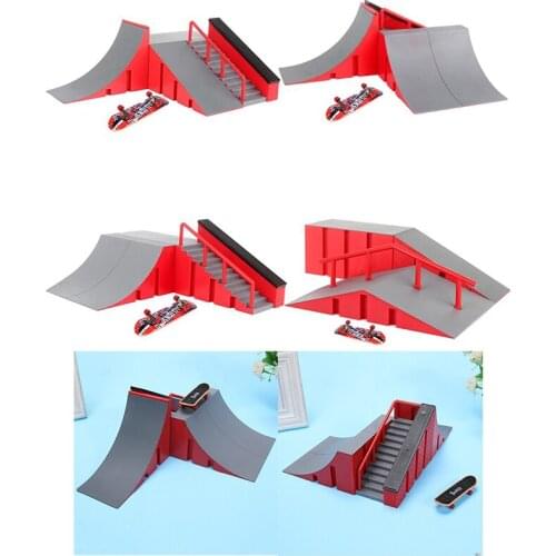 1Set Mini Skateboard Toy Newest Skate Park Ramp Parts for Fingerboard Ramps Fingerboard Ultimate Park for Children Kids Toys