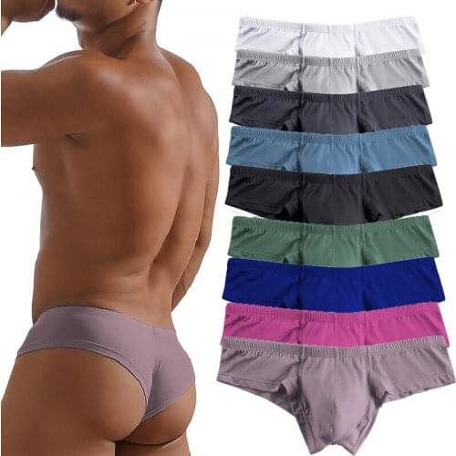 Modal Underwear Men Sexy Bugle Pouch Seamless Briefs Jockstrap 5PCS Thin Quick Dry Underpants Plus Size Slip Panties Bikini 2XL