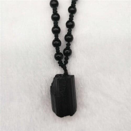 Natural black tourmaline ore pendant natural crystal black tourmaline nunatak energy chakra stone pendant energy purification