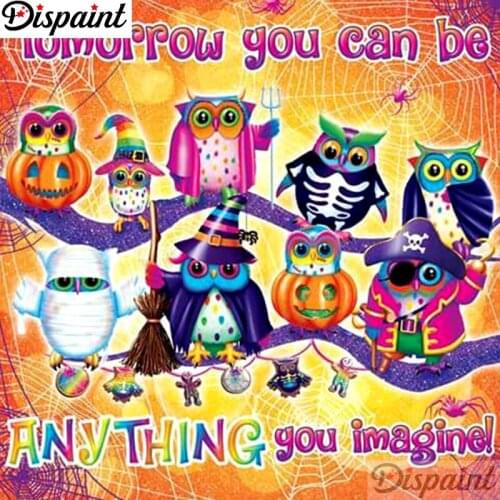 Dispaint Full Square/Round Drill 5D DIY Diamond Painting "Cartoon owl" Embroidery Cross Stitch 3D Home Decor A12665