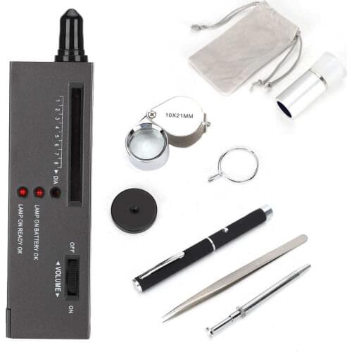 Professional Quality Diamond Tester Flashlight Viewer Tweezers Magnifier Diamond Claw Identification Tool Set for Jeweler