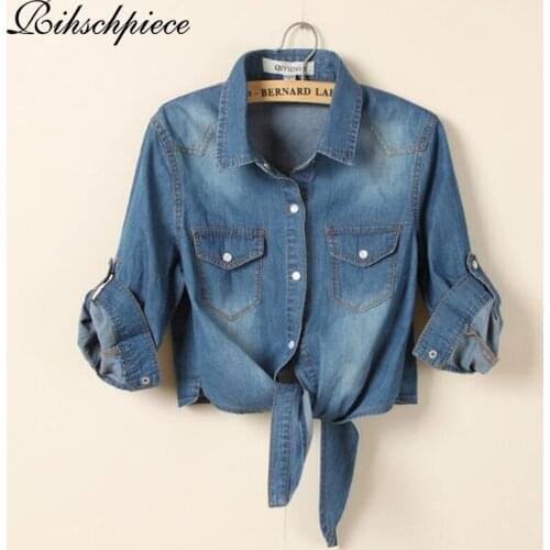 Rihschpiece 2018 Oversize 3XL Jeans Jacket Women Vintage Denim Jackets Basic Coat Female Pocket Jacket RZF1219
