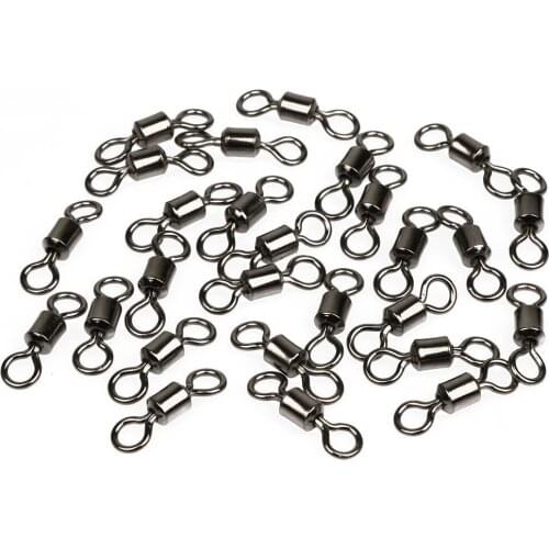 Ball Bearing Rolling Fishing Swivel Solid Rings Sea Fishing Hook Connector Pesca Fishing Lure Copper Stainless Steel #2-#12